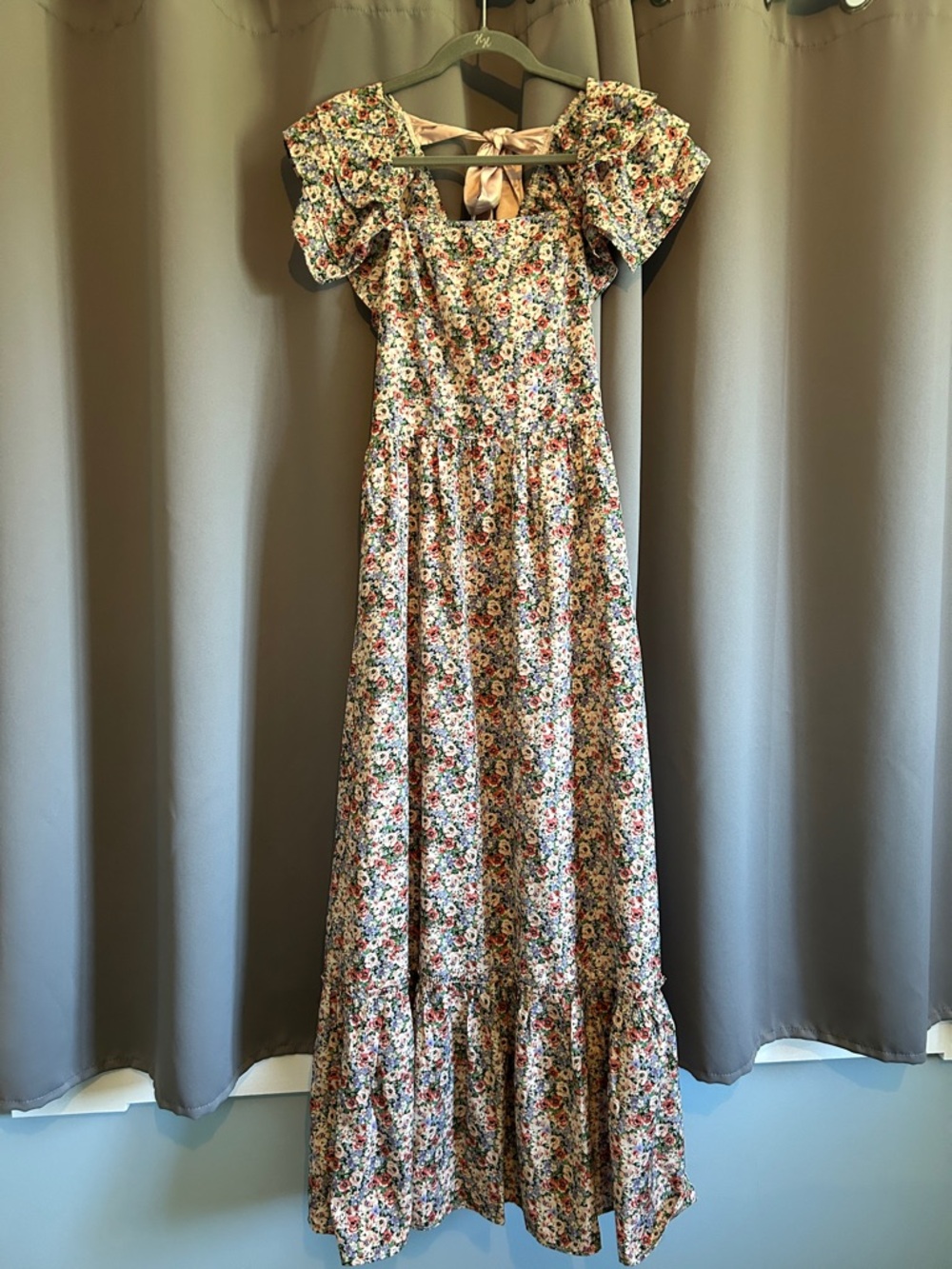 Multicolor Floral Puff Sleeve Dress